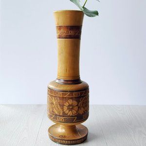 Vintage wooden vase|Vase|Vintage Decor